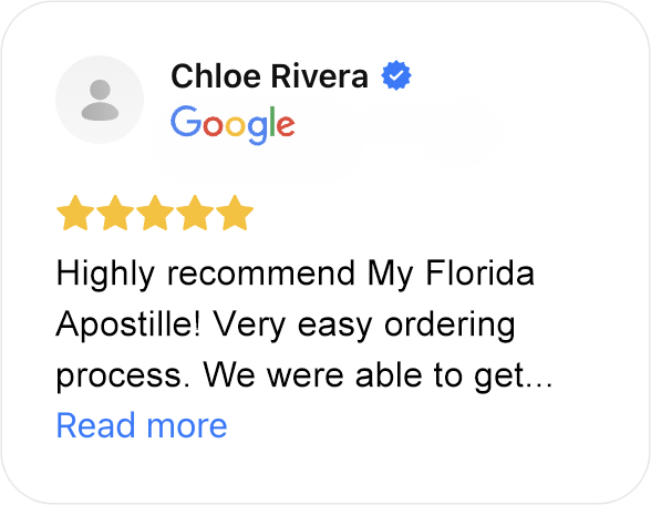 Verified 5-star Google review from Sean Price for My Florida Apostille
