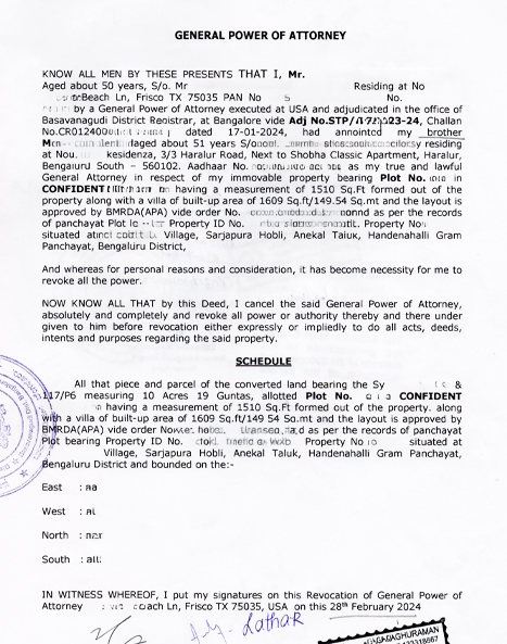 Example Florida notarized document with notary seal, signature, and acknowledgment certificate in English